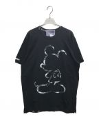 Mastermind HOMME×DISNEYマスターマインド オム×ディズニー）の古着「ミッキープリントカットソー」｜ブラック