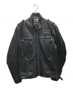 HARLEY-DAVIDSONハーレーダビッドソン）の古着「Valor Black Leather Jacket/バラ―ブラックレザージャケット」｜ブラック