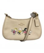 COACH×PEANUTSコーチ×ピーナッツ）の古着「ペプルレザーショルダーバッグ」｜ベージュ