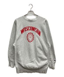 Champion REVERSE WEAVE（チャンピオン リバース ウィーブ）の古着「90's WISCONSIN クルーネックスウェット」｜グレー