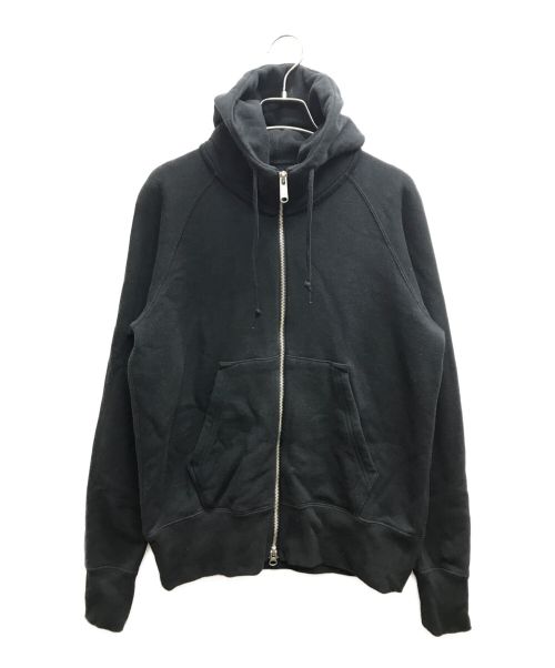 MHL（エムエイチエル）MHL (エムエイチエル) LOOPWHEELER (ループウィーラー) LIGHT LOOPBACK COTTON HOODIE ブラック サイズ:2の古着・服飾アイテム