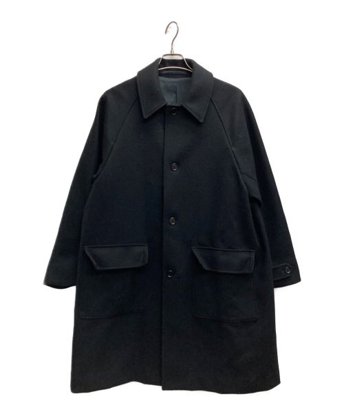 STEVEN ALAN（スティーブンアラン）STEVEN ALAN (スティーブンアラン) FLAT MELTON CAMP COLLAR BALMACAAN COAT／フラットメルトンキャンプカラーバルマカーンコート ブラック サイズ:Ⅿの古着・服飾アイテム