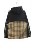 BURBERRY (バーバリー) ノヴァチェック切替ジップアップジャケット ブラック×ベージュ サイズ:S：39800円