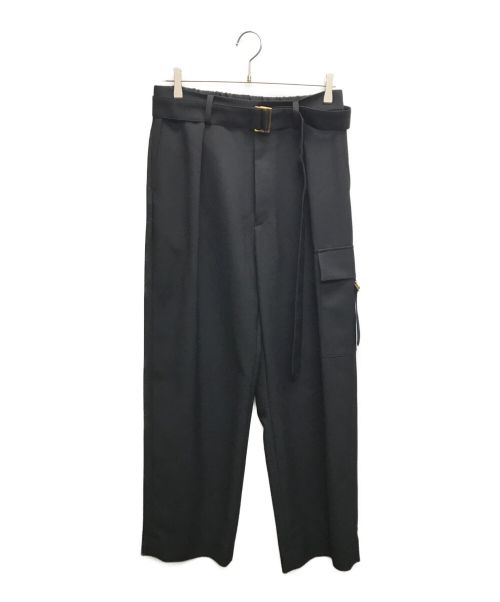 CULLNI（クルニ）CULLNI (クルニ) Chambray Twill Patch Pocket Wide Pants/チャンブレイツイルパッチポケットワイドパンツ ブラック サイズ:2の古着・服飾アイテム