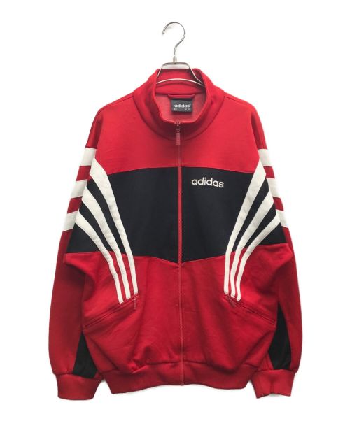 adidas（アディダス）adidas (アディダス) 90’s フロッキートラックジャケット レッド サイズ:記載無し（実寸サイズをご参照下さい）の古着・服飾アイテム