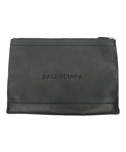 BALENCIAGA（バレンシアガ）BALENCIAGA (バレンシアガ) パンチングロゴセカンドバッグ ブラック サイズ:実寸サイズをご参照下さいの古着・服飾アイテム