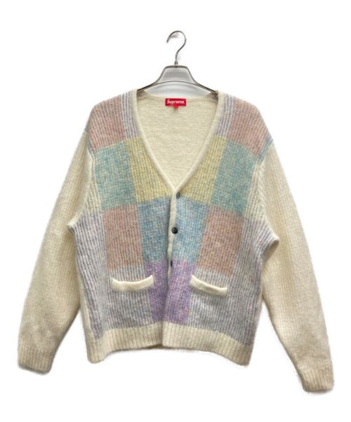 SUPREME（シュプリーム）SUPREME (シュプリーム) Brushed Grid Cardigan ホワイト サイズ:XLの古着・服飾アイテム