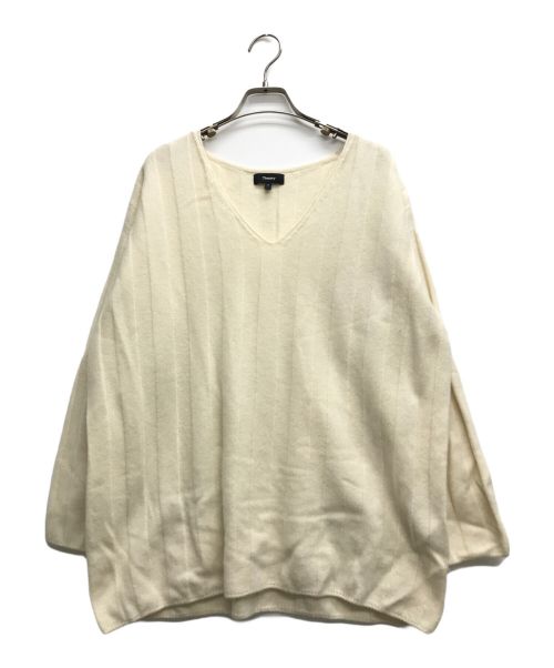 theory（セオリー）theory (セオリー) OLIBIA WIDE RIB VNECK PO ホワイト サイズ:Sの古着・服飾アイテム