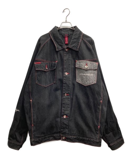 PLATINUM FUBU（プラチナムフブ）PLATINUM FUBU (プラチナムフブ) Fat Albert Denim Jean Jacket/ファットアルベルト デニムジャケット ブラック サイズ:XLの古着・服飾アイテム