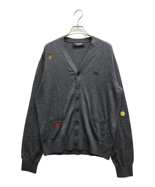 DSQUARED2（ディースクエアード）DSQUARED2 (ディースクエアード) MONSTER CARDIGAN グレー サイズ:Sの古着・服飾アイテム