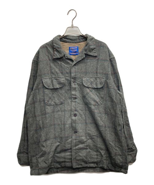 PENDLETON（ペンドルトン）PENDLETON (ペンドルトン) オンブレオープンカラーシャツ グリーン×ベージュ サイズ:Lの古着・服飾アイテム