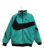 NIKEナイキ）の古着「BIG SWOOSH BOA JACKET」｜ブルー×ブラック