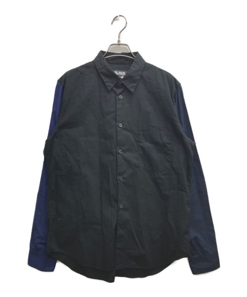 BLACK COMME des GARCONS（ブラック コムデギャルソン）BLACK COMME des GARCONS (ブラック コムデギャルソン) 袖切替長袖シャツ ブラック サイズ:Lの古着・服飾アイテム