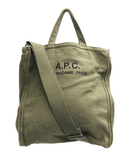 A.P.C.（アーペーセー）A.P.C. (アー・ペー・セー) キャンバス2WAYショルダーバッグ カーキの古着・服飾アイテム