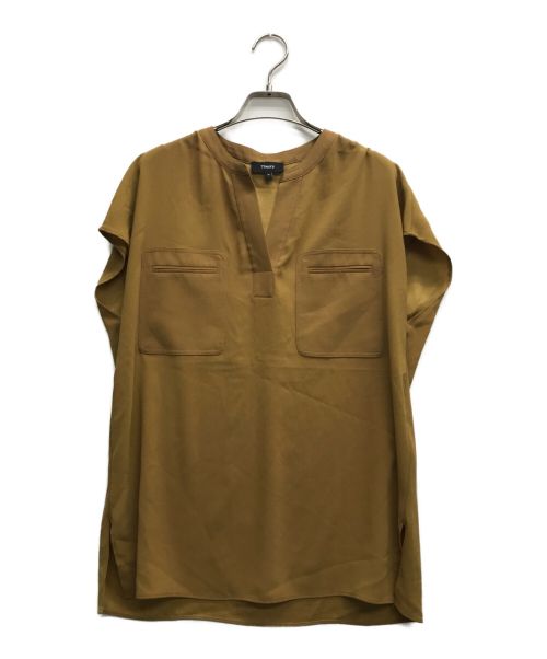 theory（セオリー）theory (セオリー) Powder Crepe PKT Popover N/パウダー クレープ PKT ポップオーバー N イエロー サイズ:Mの古着・服飾アイテム