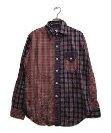 POST O'ALLS（ポストオーバーオールズ）の古着「LIGHT SHIRT 2-R Crazy Tartan Check/ライト シャツ 2−R クレイジー タータン チェック 」｜レッド×ネイビー