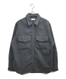 STEVEN ALAN（スティーブンアラン）の古着「PE/MLTN WORK ZIP SHIRT / メルトン ワークジップ ジャケット」｜グレー