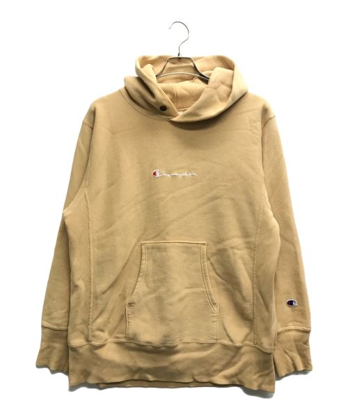 Champion REVERSE WEAVE（チャンピオン リバース ウィーブ）Champion REVERSE WEAVE (チャンピオン リバース ウィーブ) ロゴプルオーバーパーカー ベージュ サイズ:Lの古着・服飾アイテム