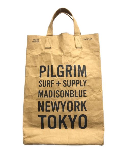 Pilgrim Surf+Supply（ピルグリム サーフサプライ）Pilgrim Surf+Supply (ピルグリム サーフサプライ) MADISON BLUE (マディソンブルー) ペーパートートバッグ ベージュの古着・服飾アイテム