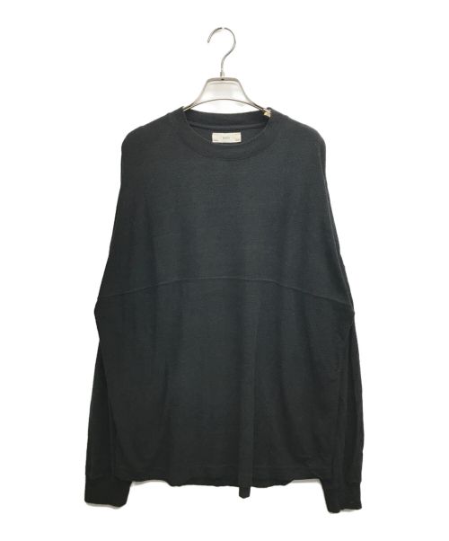 UNFIL（アンフィル）UNFIL (アンフィル) raw silk plain-jersey long sleeve Tee/ロウシルクプレーンジャージーロングスリーブT ブラック サイズ:4の古着・服飾アイテム