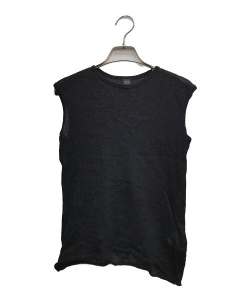 Y's（ワイズ）Y's (ワイズ) COTTON FAUX LINEN KNIT ROUND NECK TANK TOP/コットンフォー リネン ニット ラウンド ネック タンク トップ ブラック サイズ:2の古着・服飾アイテム