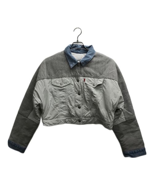 LEVI'S（リーバイス）LEVI'S (リーバイス) NEW BALANCE (ニューバランス) Reversible Women’s Trucker Jacket/リバーシブルウーマンズトラッカージャケット ホワイト×インディゴ サイズ:Sの古着・服飾アイテム