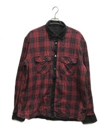 DIESEL（ディーゼル）の古着「リバーシブルデニムチェックシャツ」｜ブラック×レッド