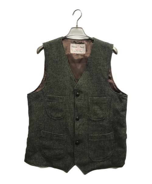 Harris Tweed（ハリスツイード）Harris Tweed (ハリスツイード) ウールベスト グリーン サイズ:XXLの古着・服飾アイテム