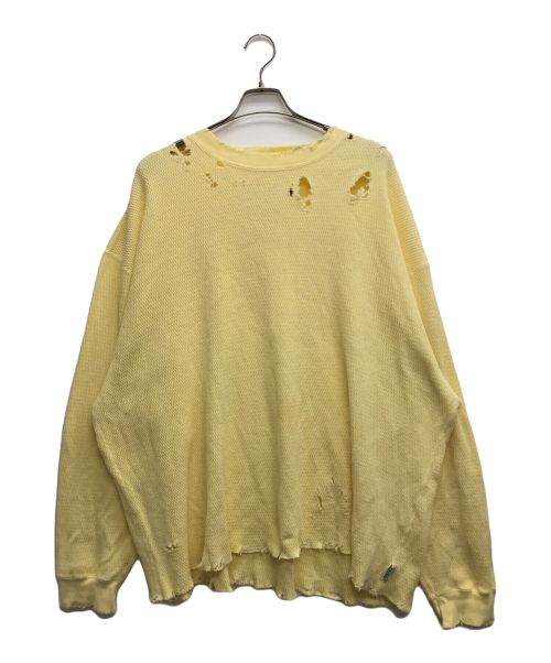 DAIRIKU（ダイリク）DAIRIKU (ダイリク) Thrift Thermal Tee/スリフト サーマル ティー イエロー サイズ:Lの古着・服飾アイテム