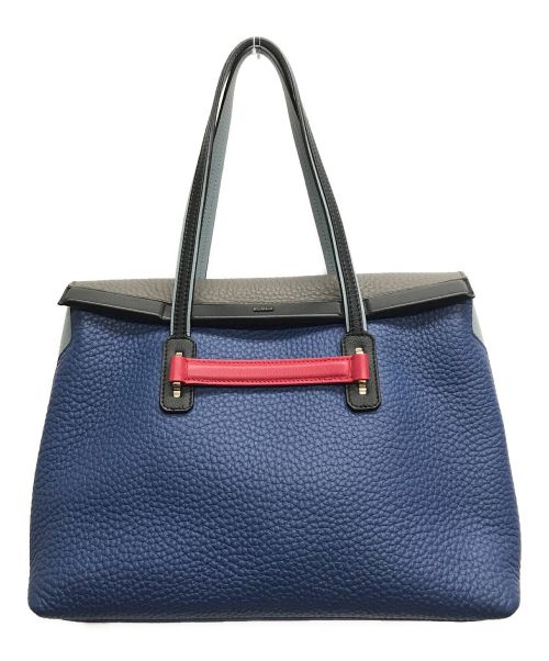 FURLA（フルラ）FURLA (フルラ) バイカラートートバッグ ベージュ×ブルーの古着・服飾アイテム