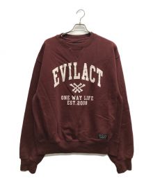 EVILACT（イーヴルアクト）の古着「クルーネックスウェット」｜ボルドー