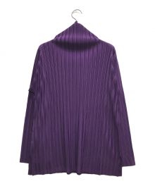 PLEATS PLEASE（プリーツプリーズ）の古着「ハイネックプリーツカットソー」｜パープル