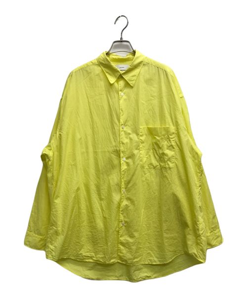 Graphpaper（グラフペーパー）Graphpaper (グラフペーパー) Broad L/S Oversized Regular Collar Shirt /ブロード エルエス オーバサイズド レギュラー カラー シャート イエロー サイズ:Freeの古着・服飾アイテム