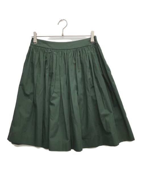 PRADA（プラダ）PRADA (プラダ) タックフレアスカート グリーン サイズ:40の古着・服飾アイテム