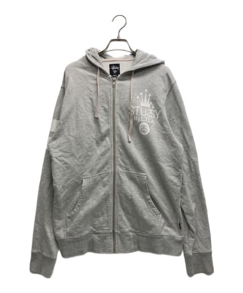 stussy（ステューシー）stussy (ステューシー) ジップパーカー グレー サイズ:Lの古着・服飾アイテム