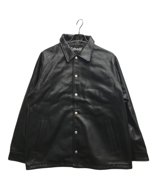 Schott（ショット）Schott (ショット) SHEEP LEATHER COACH JACKET ブラック サイズ:Lの古着・服飾アイテム