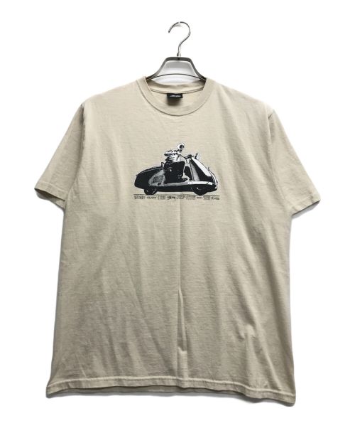 stussy（ステューシー）stussy (ステューシー) SKULL SCOOTER SS TEE ベージュ サイズ:Mの古着・服飾アイテム