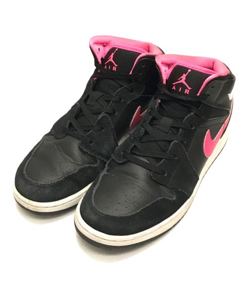 NIKE（ナイキ）NIKE (ナイキ) Air Jordan 1 Retro Mid GS/エアジョーダン1 レトロミッド ブラック×ピンク サイズ:23.cmの古着・服飾アイテム