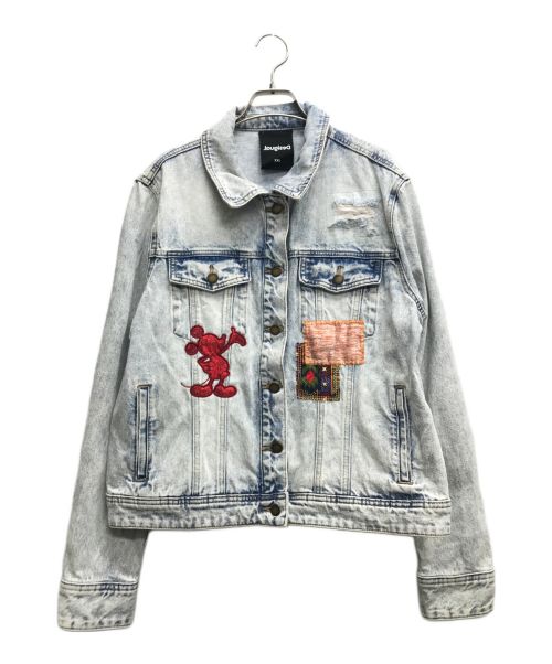 Desigual（デシグアル）Desigual (デシグアル) Disney (ディズニー) ミッキーマウス デニムジャケット インディゴ サイズ:XXLの古着・服飾アイテム