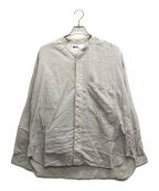 MHLエムエイチエル）の古着「GRAPHIC COTTON STRIPE SHIRT」｜グレー