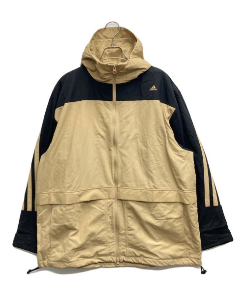 adidas（アディダス）adidas (アディダス) フューチャーアイコンウーブンパーカー ベージュ×ブラック サイズ:Mの古着・服飾アイテム