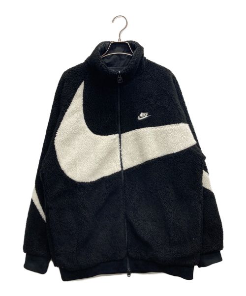 NIKE（ナイキ）NIKE (ナイキ) フルジップリバーシブルボアジャケット ブラック×ホワイト サイズ:XLの古着・服飾アイテム