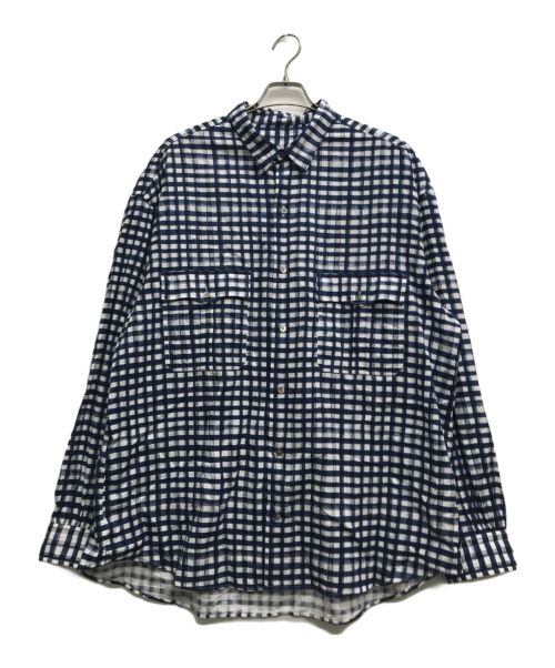 Porter Classic（ポータークラシック）Porter Classic (ポータークラシック) ROLL UP 水彩 GINGHAM SHIRT ブルー サイズ:XXLの古着・服飾アイテム