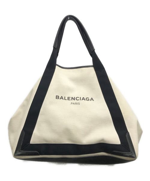 BALENCIAGA（バレンシアガ）BALENCIAGA (バレンシアガ) ネイビーカバス ホワイト×ブラックの古着・服飾アイテム