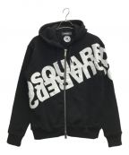 DSQUARED2ディースクエアード）の古着「ミラーロゴジップアップパーカー」｜ブラック