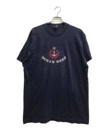 FRUIT OF THE LOOM（フルーツオブザルーム）の古着「刺繍Tシャツ」｜ネイビー