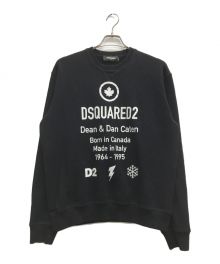 DSQUARED2（ディースクエアード）の古着「裏起毛プリントスウェット」｜ブラック