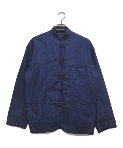 Porter Classic（ポータークラシック）Porter Classic (ポータークラシック) MOLESKIN CHINESE JACKET/モールススキン チャイニーズ ジャケット ネイビー サイズ:Lの古着・服飾アイテム