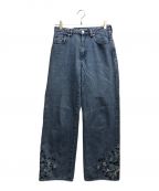 CLANEクラネ）の古着「SECOND EMBROIDERY DENIM PANTS」｜インディゴ