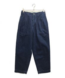 UNFIL（アンフィル）の古着「COTTON DENIM 2TUCK TROUSERS」｜インディゴ